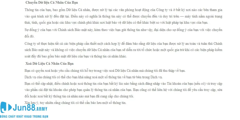 Quyền khiếu nại thông tin tại Jun88