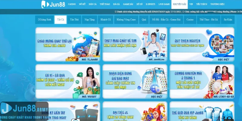 Sảnh khuyến mãi được update liên tục