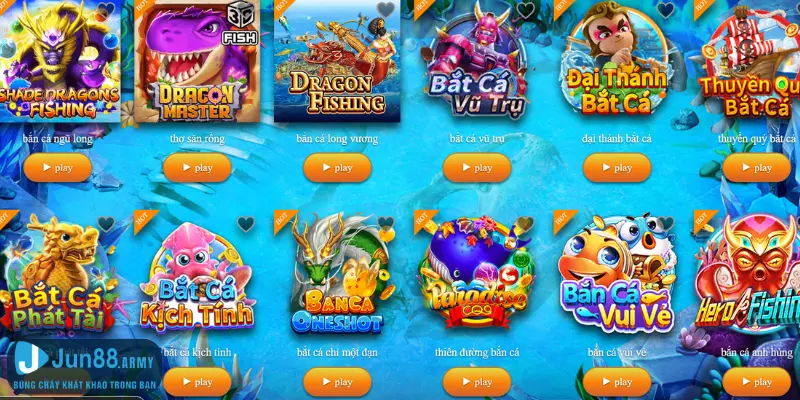 Giới thiệu tổng quan về sảnh game bắn cá nhà cái Jun88