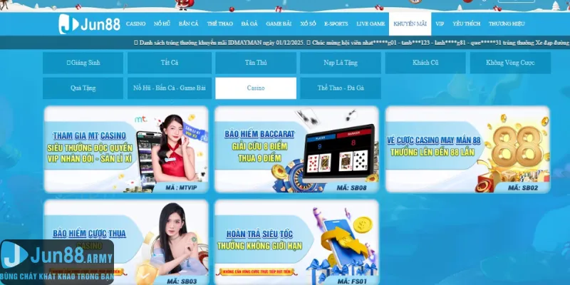 Khuyến mãi dành cho bet thủ casino