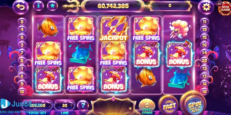 Nổ hũ Thủy cung Jun88 có giao diện bắt mắt